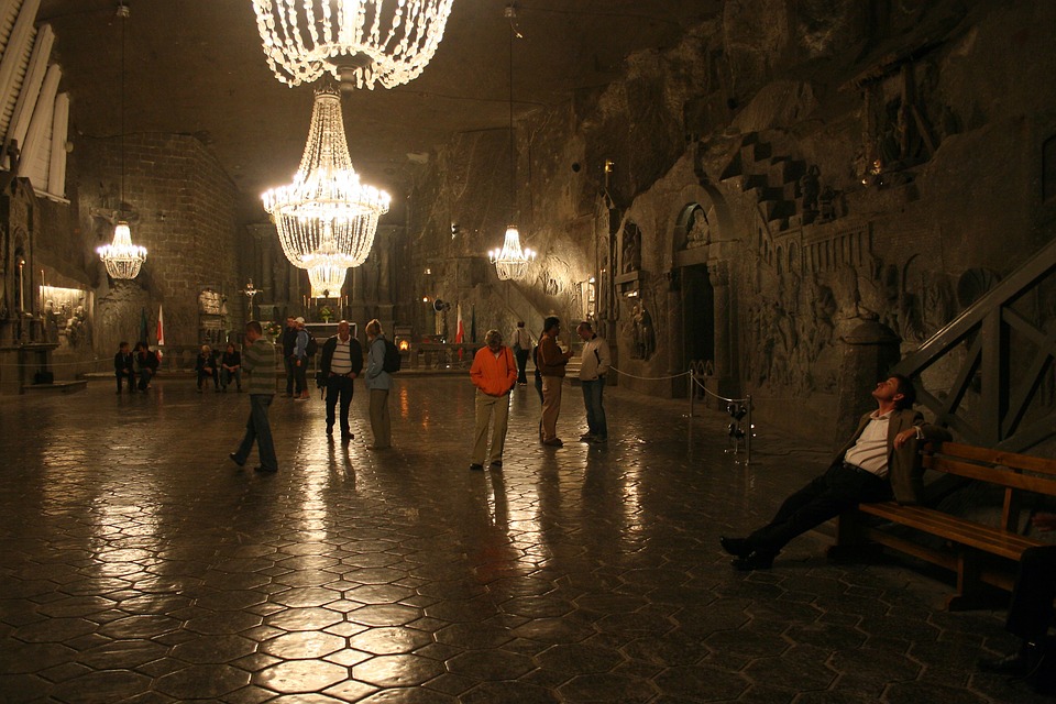 This is the Wieliczka salt mine, a World Unesco Heritage site in Poland. Each crystal in the chandelier is salt. They carved a chapel down there, and some people get married there. Crazy. Anyway, this is how much salt you need to take abortion stats with. 